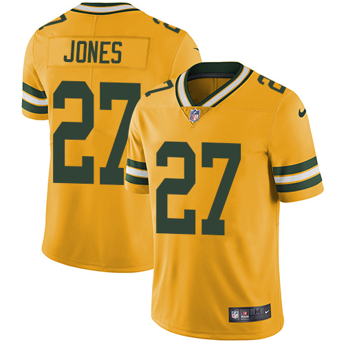 Nike Packers #27 Josh Jones Yellow Men's Stitched NFL Limited Rush Jersey